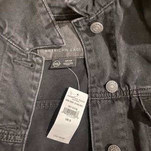 American Eagle oversized black denim coat (NWT)